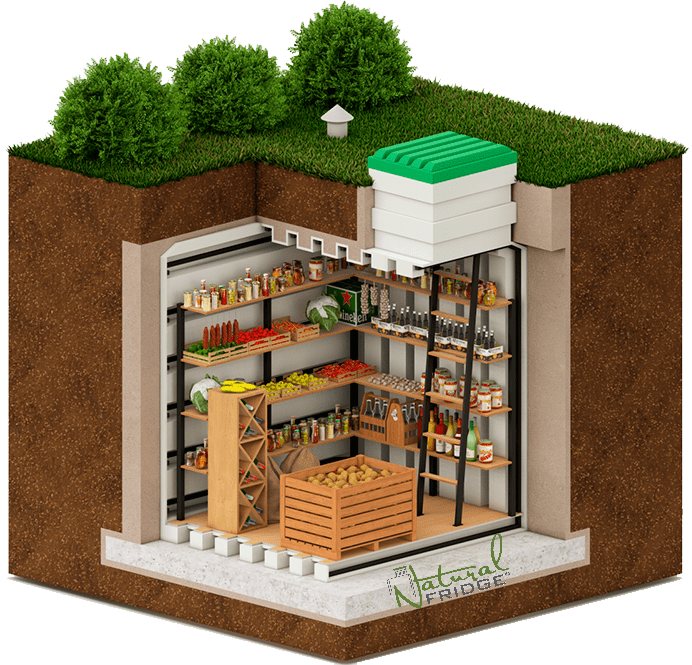 Installation und Montage Keller aus Plastik Natural FRIDGE ® und Speisekammer absolut dicht, abmessung 1,5х1,5 m LED-Beleuchtung und Wetterstation inklusive. 🍏 Vorschriften Natural Fridge -  Angebot