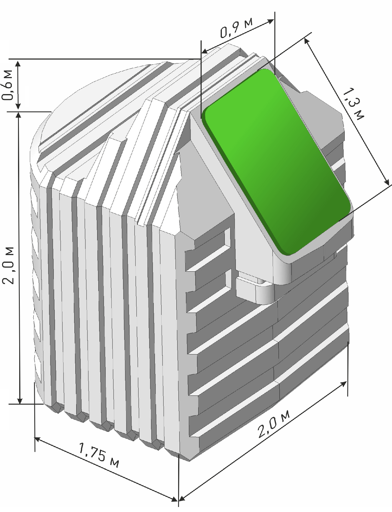 Plastic cellar, underground basement and pantry 2,0 m x 1,75 m they are equipped with shelves, stairs and gravity ventilation. 🍏 Regulatory documents Natural Fridge -  Offer