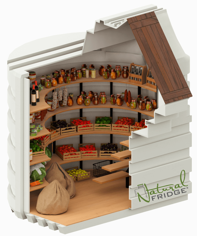 Gartenkeller NaturkÜhlschrank aus Kunststoff 2,0 m x 1,75 m mit schrägem Eingang - Natural FRIDGE aus Polen 2022 Cellar 200x175  Garden cellar, plastic cellar, vegetable and fruit cellar pantry,  🍏 Regulatory documents Natural Fridge -  Offer
