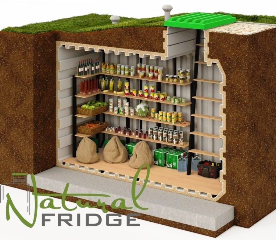 Erdkeller Modell 200x330 der Böden 18-35 cm  – Regalfläche 9,8 m² Erdkeller Modell 200x330 Natural Fridge  10.870  EUR inkl. MwSt. , zzgl.  Versandkosten