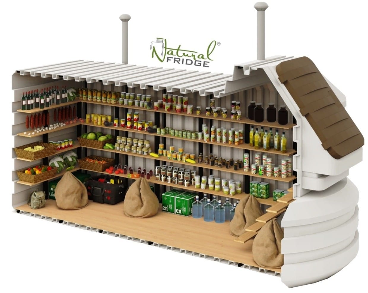 ziemianka erdkeller kaufen – 4 Regalreihen   – Maße 200x500 cm  – Höhe 270 cm   – Volumen 18,3 m³  – Gewicht 1850 kg    – Eingangsmaße 90х130 cm  – Breite der  Erdkeller Modell 200x500 Natural Fridge  14.460  EUR inkl. MwSt. , zzgl.  Versandkosten