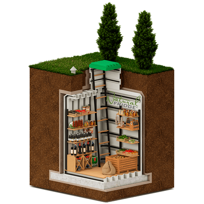 Fertigbausatz Gartenkeller Natural FRIDGE ® Speisekammer, Klimakeller 2,5 m zylindrisch mit schrägem Eingang 2022 Kosten und Pilze hassen Plastik. 🍏 Vorschriften Natural Fridge -  Angebot