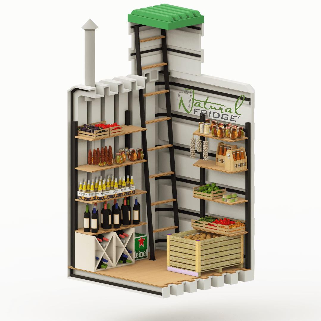 Fertigbausatz Gartenkeller Natural FRIDGE ® Speisekammer, Klimakeller 2,5 m zylindrisch mit schrägem Eingang 2022 Kosten Erdkeller Modell 150x150  Unsere Vorfahren nutzten jahrhundertelang die natürliche  🍏 Vorschriften Natural Fridge -  Angebot