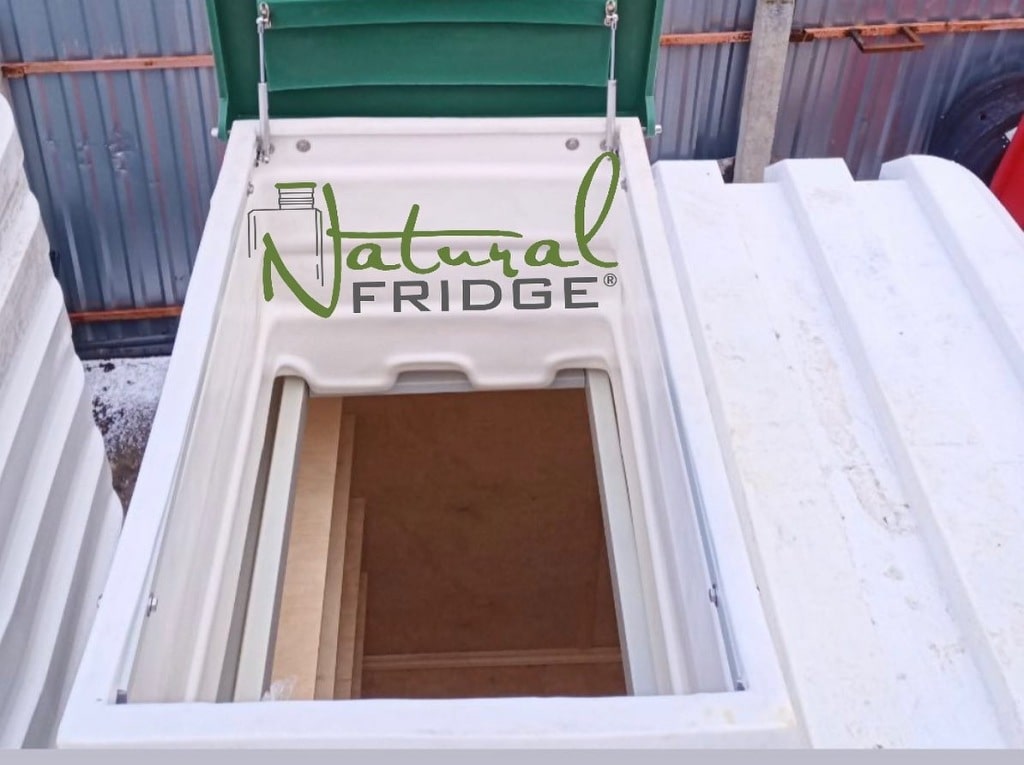 Keller aus Plastik Natural FRIDGE ® und Gemüsevorratskammer absolut dicht, Weinkeller Feuchtigkeitsbeständigkeit Erdkeller Modell 200x200  Hermetisch, mit Kunststoff- oder Holztüren. Montage in 1 Tag.  🍏 Vorschriften Natural Fridge -  Angebot