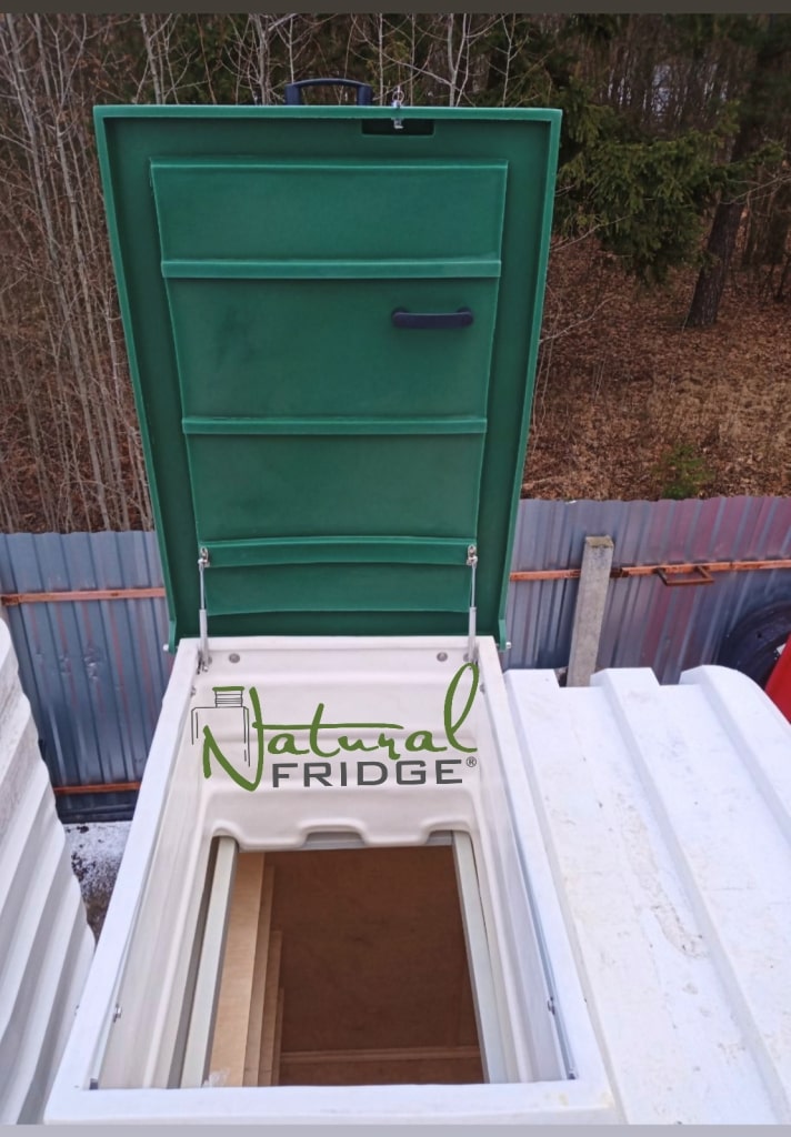 Untergrundkeller aus Plastik und Speisekammer absolut dicht, abmessung 2х2 m Innen Erdkeller Modell 200x200  Hermetisch, mit Kunststoff- oder Holztüren. Montage in 1 Tag. LED-Beleuchtung und Wetterstation  🍏 Vorschriften Natural Fridge -  Angebot