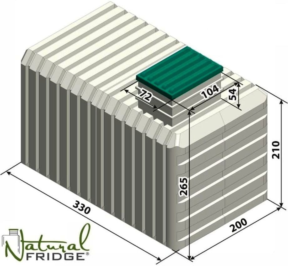 Erdkeller Modell 200x330 Installation Der Keller kann von jedem Unternehmen in Ihrer Nähe ausgeführt werden, das sich mit Erdarbeiten befasst. Weitere Details  Erdkeller Modell 200x330 Natural Fridge  10.870  EUR inkl. MwSt. , zzgl.  Versandkosten