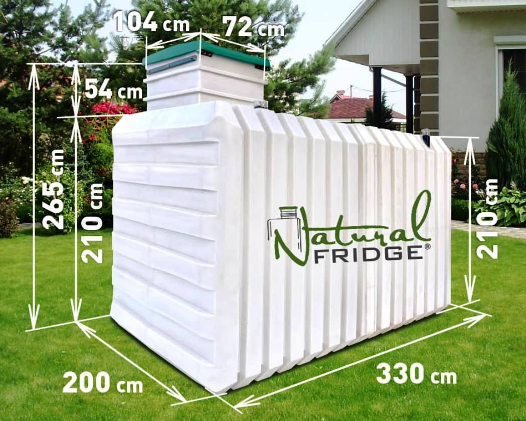 Erdkeller Modell 200x330 Aus Polyethylen, für den Kontakt mit Lebensmitteln geeignet. Die Karosserie wird als Ganzes ohne Fugen und Schweißnähte hergestellt. Dadurch  Erdkeller Modell 200x330 Natural Fridge  10.870  EUR inkl. MwSt. , zzgl.  Versandkosten