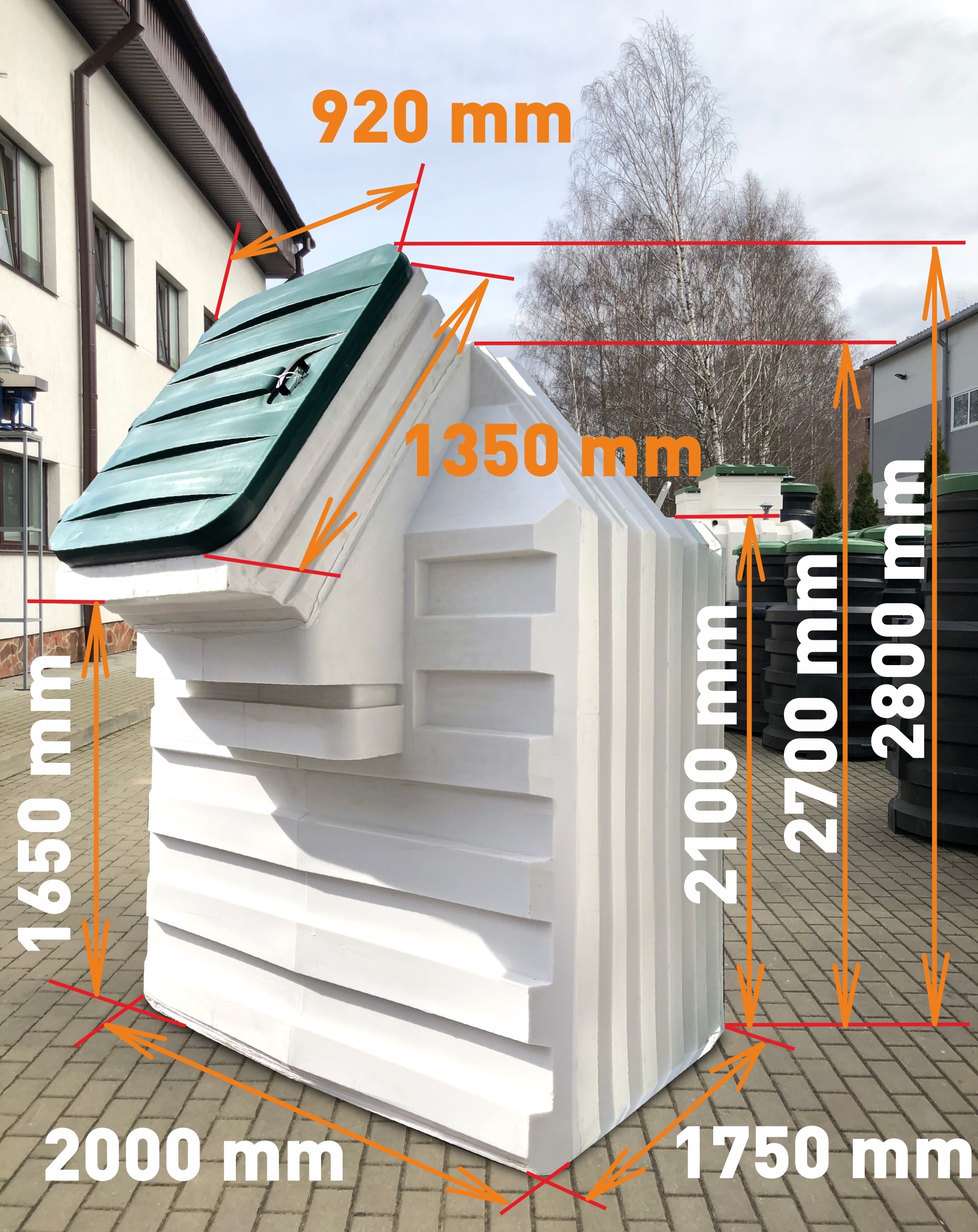 Cellar 200x175 Made of polyethylene, suitable for contact with food. The body is manufactured as one whole, without joints and welds. Thanks to this, the cellar is tight and hermetic.  🍏 Cellar 200x175 Natural Fridge Gross price  7,739  EUR  Offer