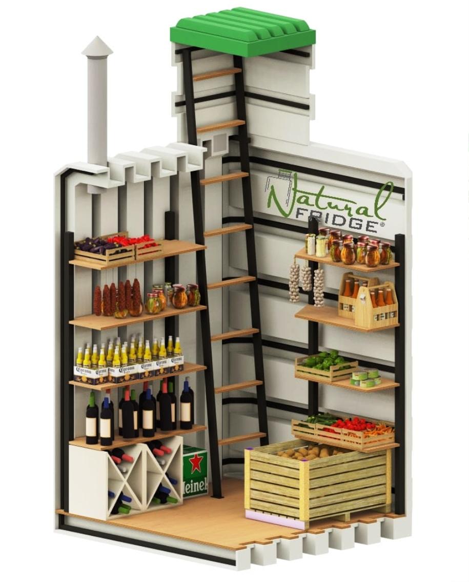 Grundwasser dringt nicht in Kunststoff ein aus Polen bausatz beton preis – 4 Regalreihen   – Maße 150x150 cm  – Höhe 260 cm   – Volumen 4 m³  – Gewicht 420 kg   Erdkeller Modell 150x150 Natural Fridge  5.990  EUR inkl. MwSt. , zzgl.  Versandkosten