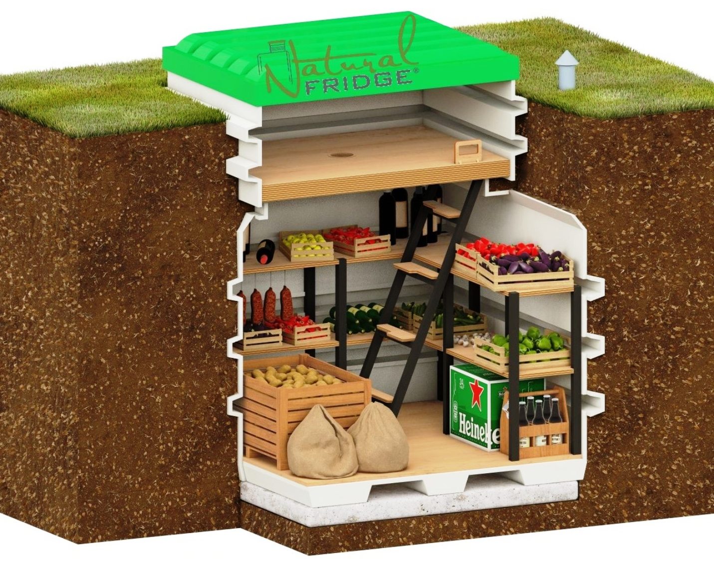 ziemianka underground cost space 1.1 m² 🍏 Mini cellar 120x120 Natural Fridge Gross price  2,348  EUR  Offer
