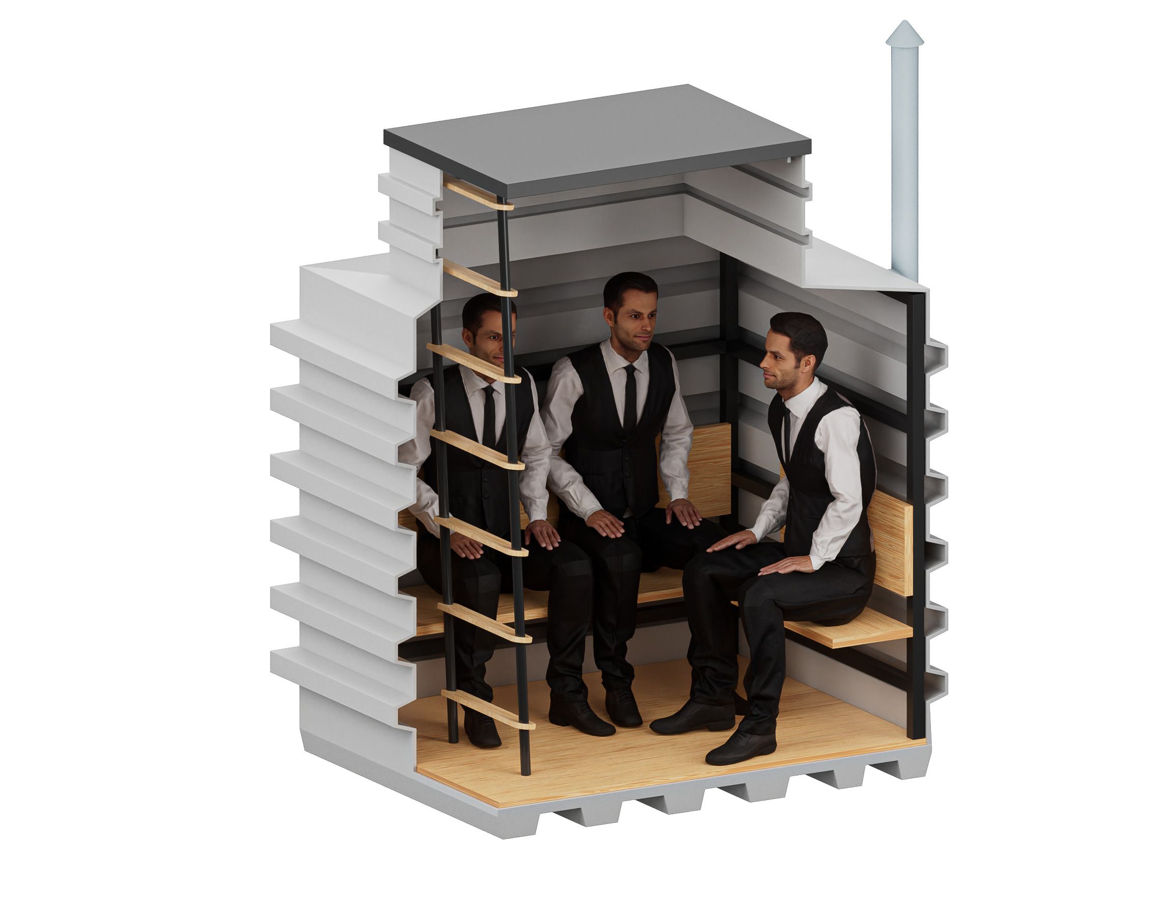 Notfallunterkunft, Gartenbunker, Atomschutzbunker, Strahlenschutzraum unterirdischer – Mechanische Belüftung mit Regelung – Notstromversorgung – LED-Beleuchtung Schutzraum 160 Natural Fridge  5.950  EUR inkl. MwSt. , zzgl.  Versandkosten
