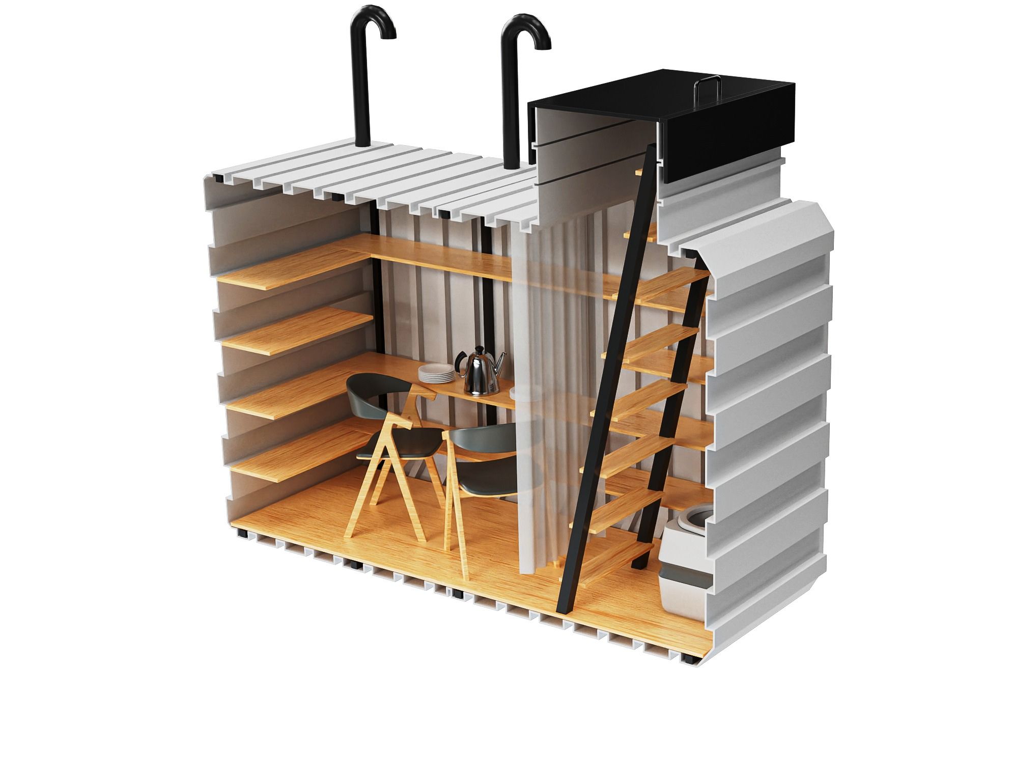 Schutzraum 330 der bei der Montage mit einer Schicht aus bewehrtem Beton bedeckt wird. Diese Bauweise bietet Schutz vor Grundwasser, hohe Stabilität und schnelle Installation.  Schutzraum 330 Natural Fridge  16.510  EUR inkl. MwSt. , zzgl.  Versandkosten